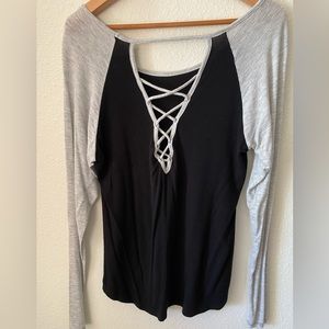 Long sleeve jersey style tshirt. Size L